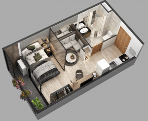 Dựng 3D cho nội thất căn phòng mẫu và lập trình tương tác trải nghiệm 